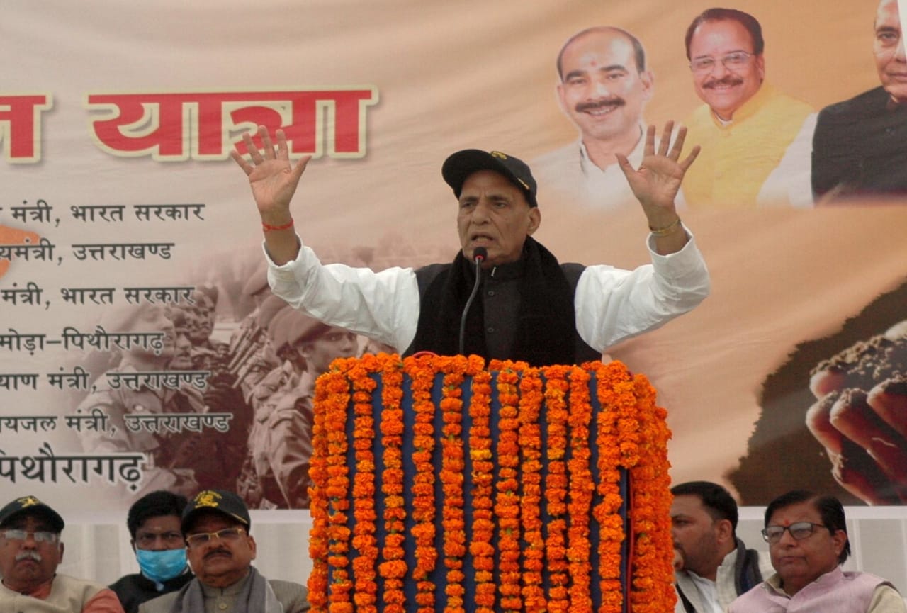 shaheed samman yatra: rajnath singh starts yatra  in pithoragarh today, see photos