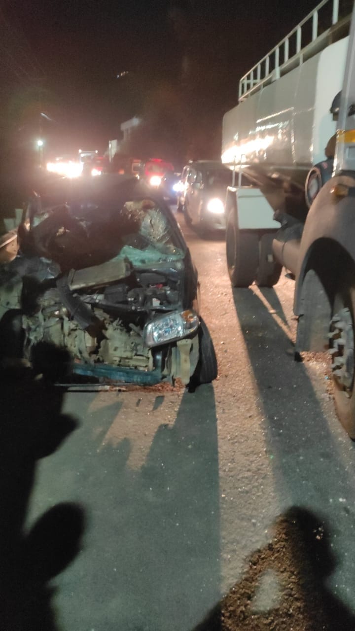 Truck-car collision in Taradevi, two people injured, hospitalized