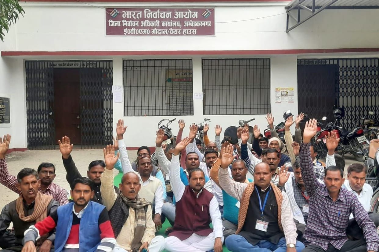 Sanitation workers furious over indecency with partner, staged a sit-in