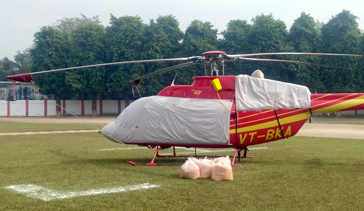Helicopter remained tied with rope all night