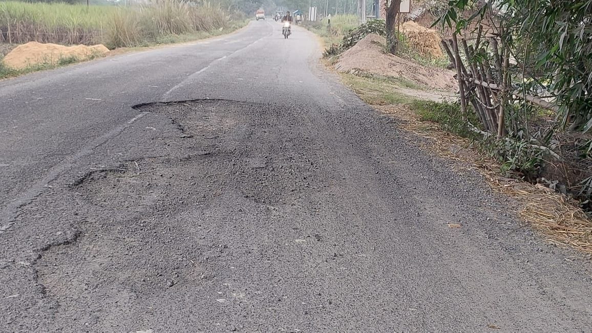36 crore road turned into junk, responsible for eating money