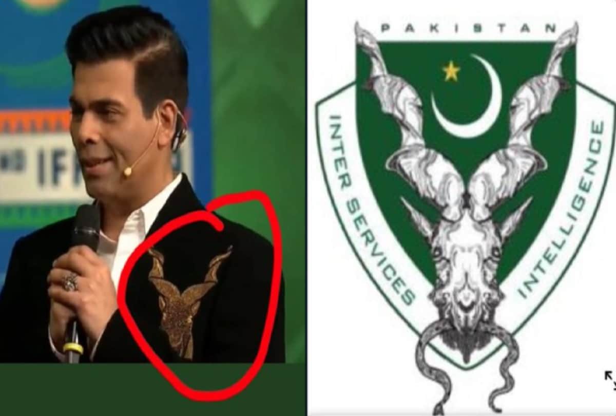 Karan johar getting trolled for wearing coat with logo nearly similar to pakistan inter services intelligence ISI