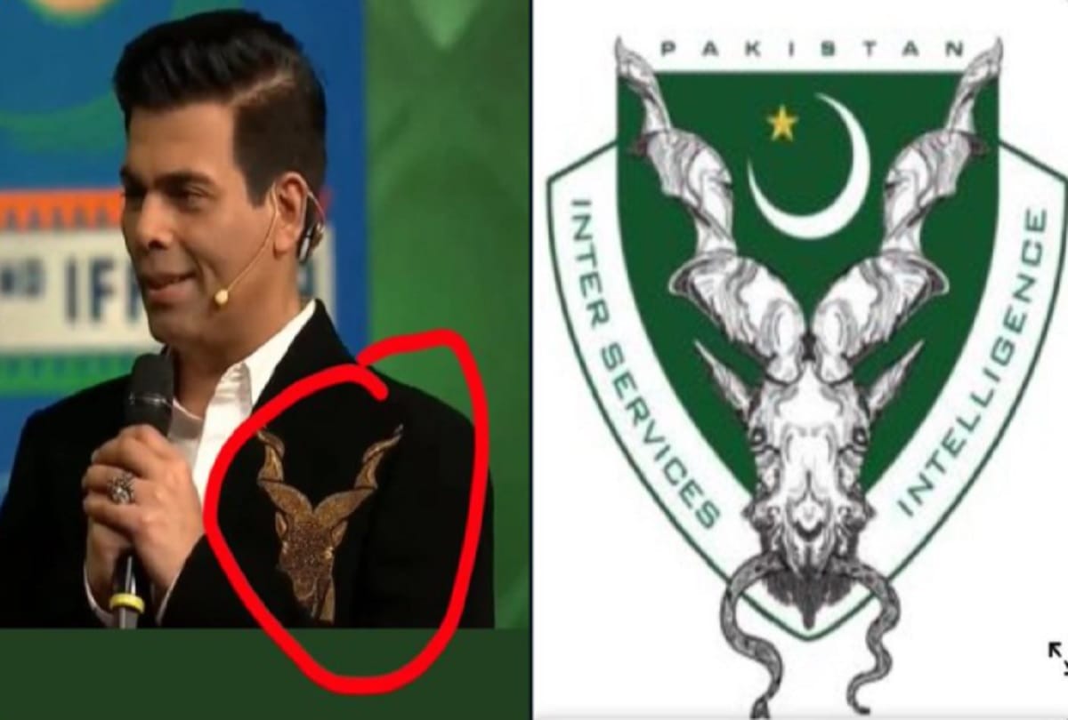 Karan johar getting trolled for wearing coat with logo nearly similar to pakistan inter services intelligence ISI