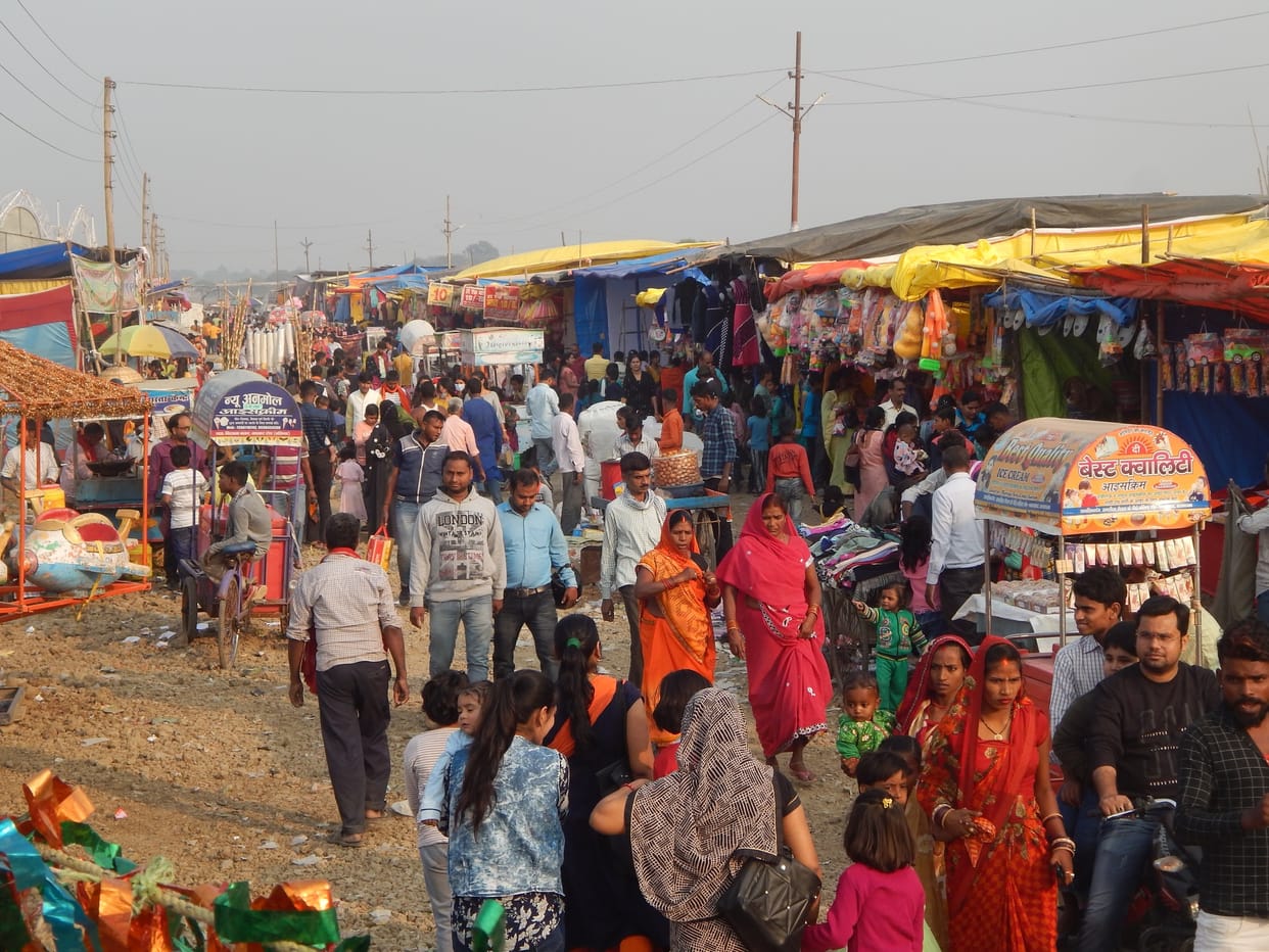 The crowd started gathering in the fair, the faces of the shopkeepers blossomed