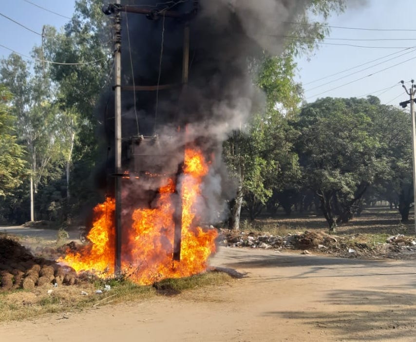 Panic spread due to fire in transformer