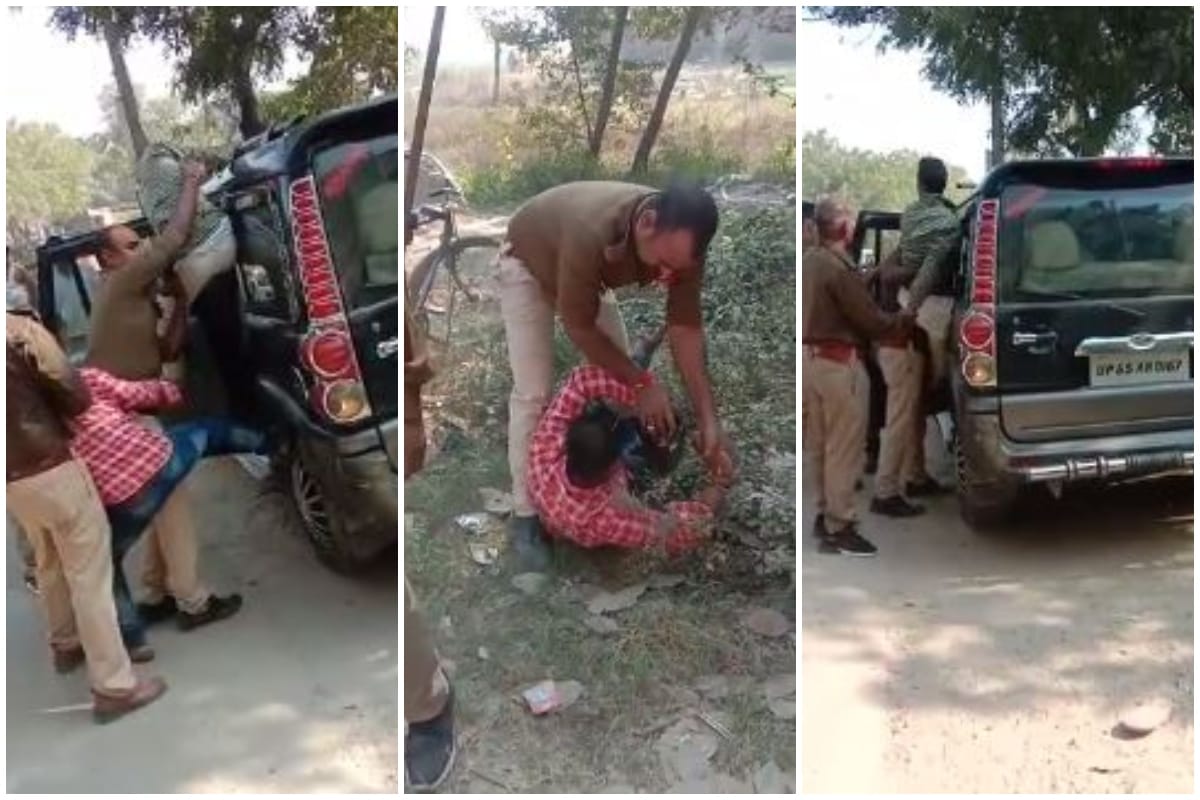 fight between two groups during panchayat in police chowki in mau angry people accused daroga and do road jam