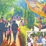 चंडीगढ़ पक्षीशाला में घूमते पर्यटक।
