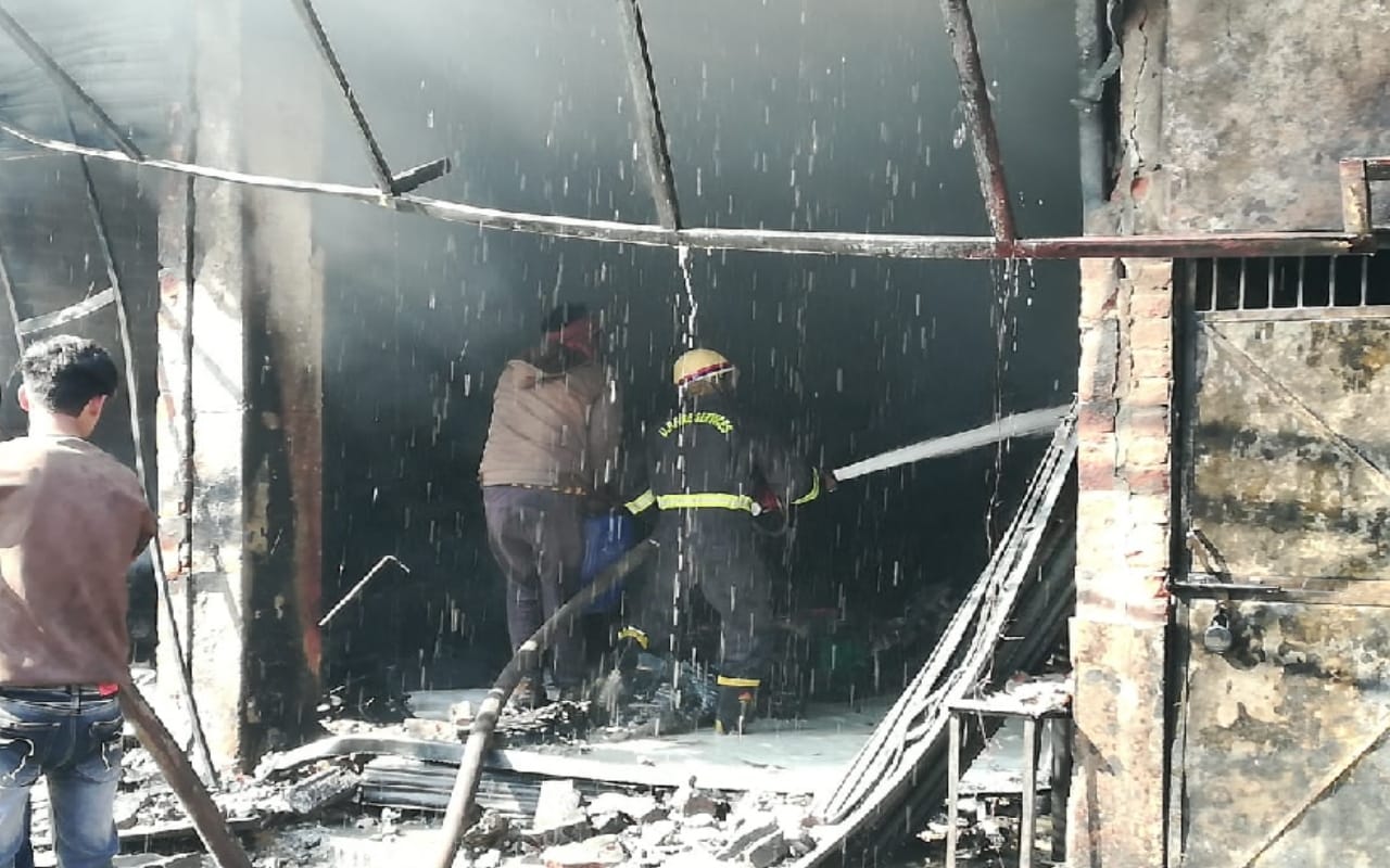 three died in a fierce fire in a Mobil oil shop in Mawana Meerut yesterday