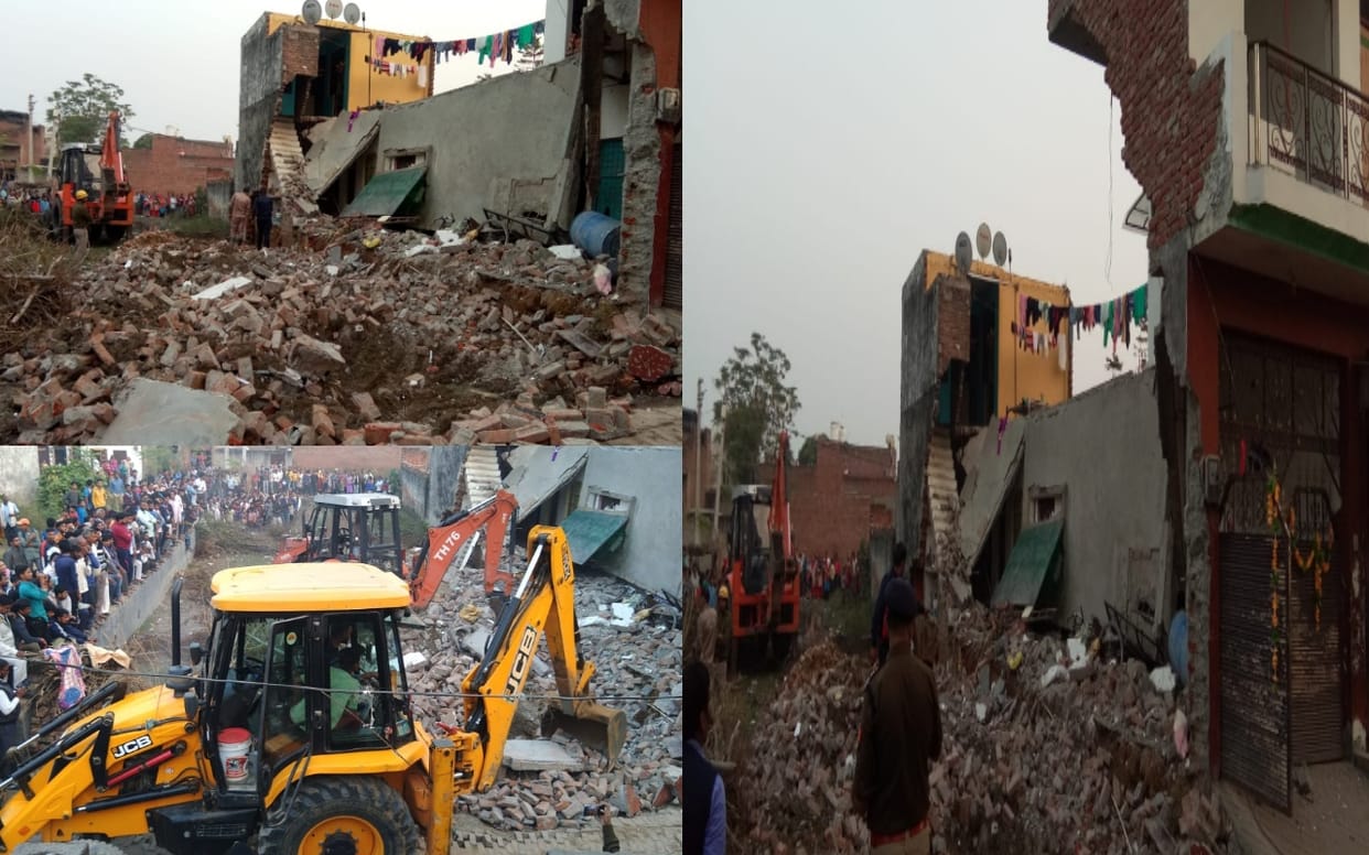 three buried under the house after a house collapse in Meerut