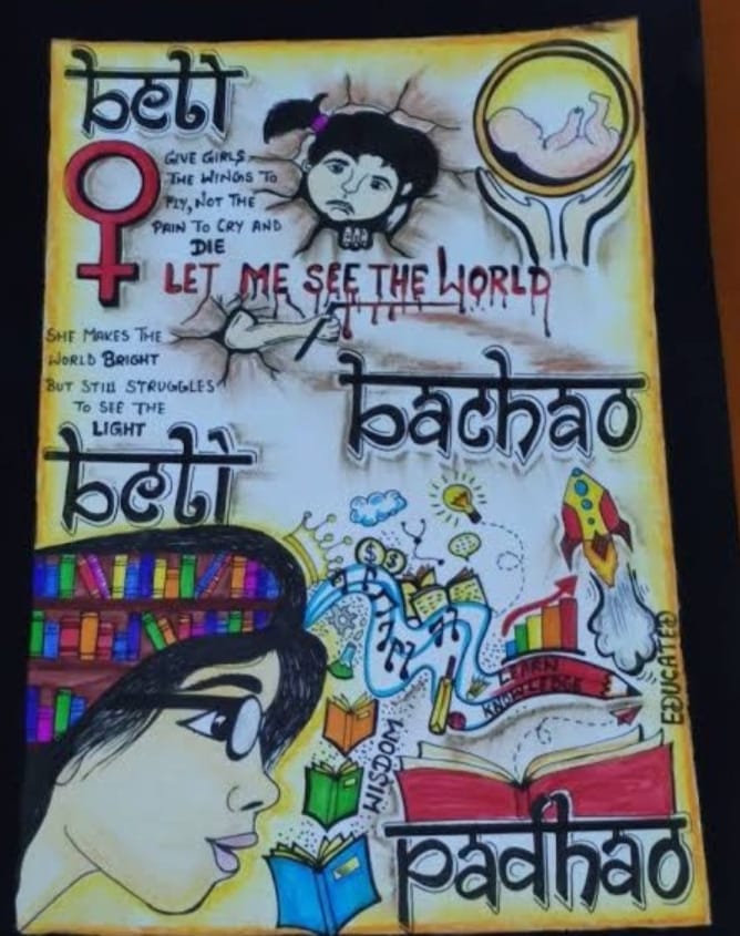 Abhishek Luthra first in collage making competition, Yamunanagar