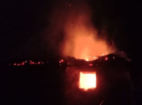 Four hundred quintals of paddy burnt by fire