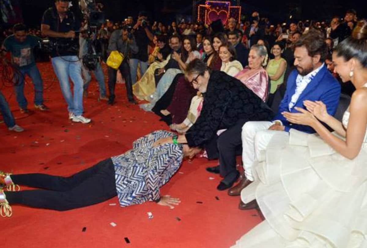 these bollywood stars are never shy to touch their feet the gathering has received praise from their rituals in hindi