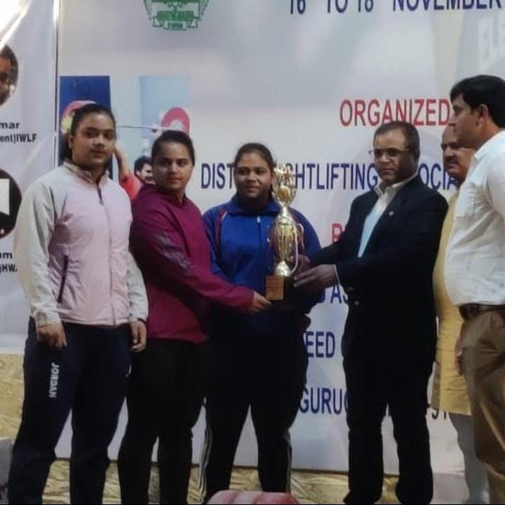 Tamannaah won two medals in state weight lifting competition