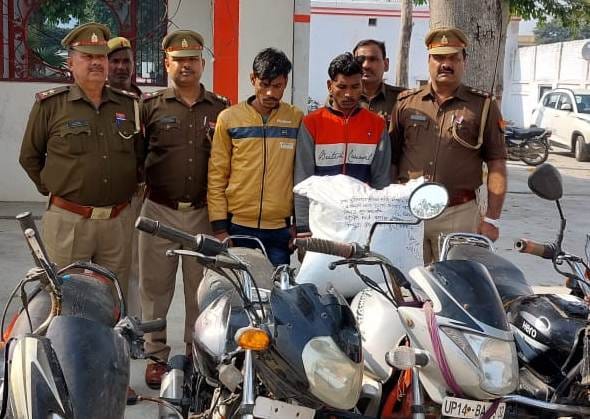 Five bikes stolen, two accused arrested with 15 kg doda powder