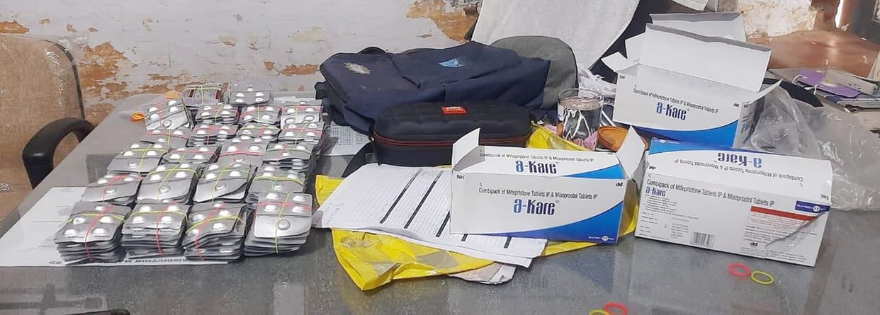 Chief Minister's flying squad caught a cache of MTP kit in Dhand