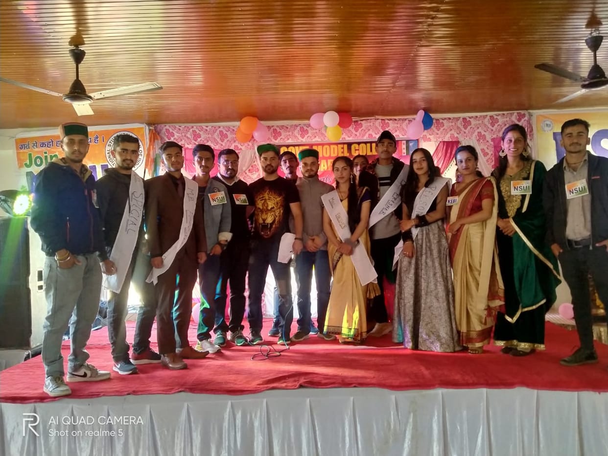 in saranha modal college samarth  selecte mister  and sonika miss freser