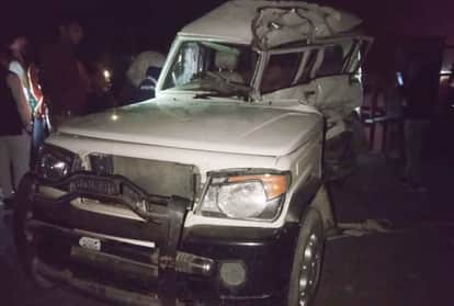 हादसे के बाद क्षतिग्रस्त बोलेरो