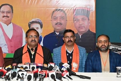 HIMACHAL BJP spokesperson Randhir Sharma Press conference in shimla hits out at Congress leaders