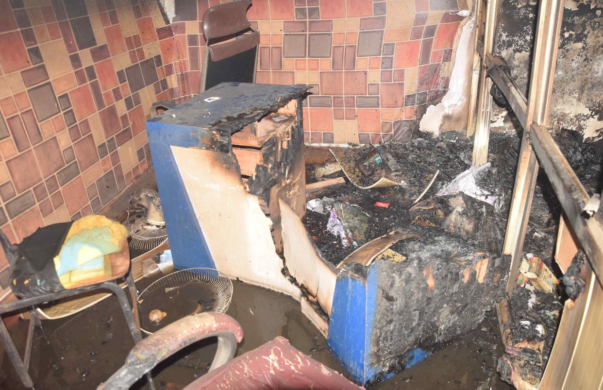 Fire in the underground shop of Palika Bazar