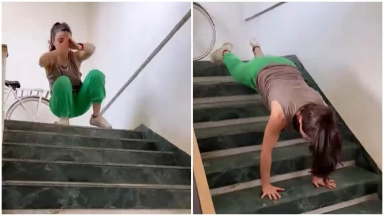 viral video: Soha Ali Khan took the stairs, 'but not in the usual way'