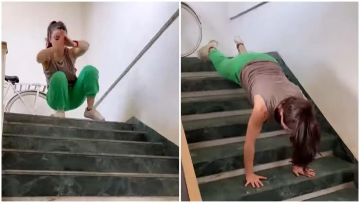 viral video: Soha Ali Khan took the stairs, 'but not in the usual way'
