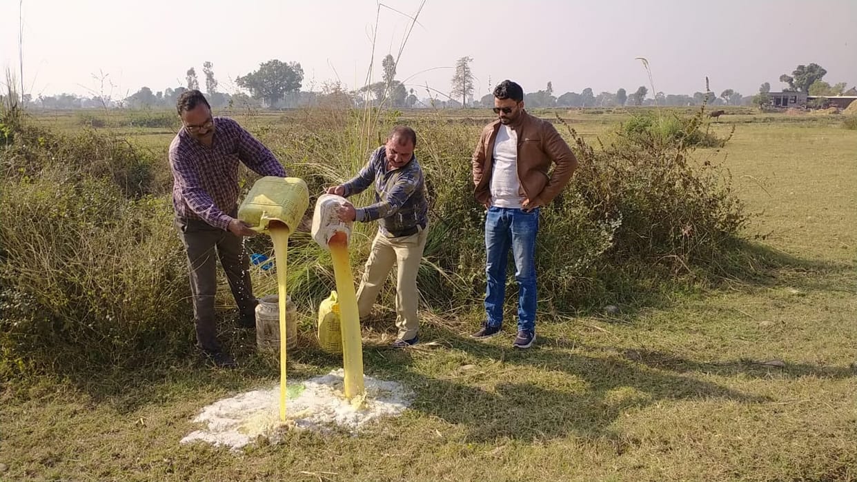 Illegal liquor and Lahan destroyed