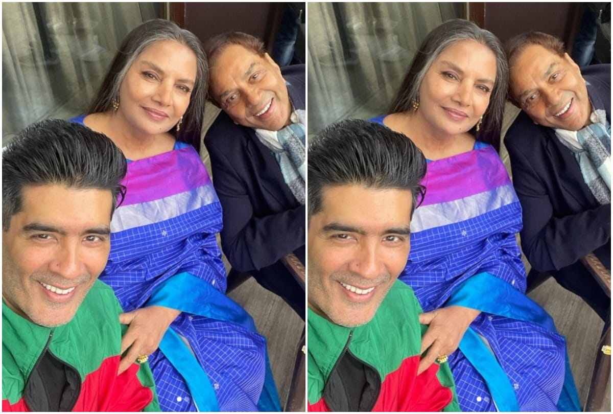 Dharmendra-Shabana pose on Rocky Aur Rani sets in Manish’s pic with favourites
