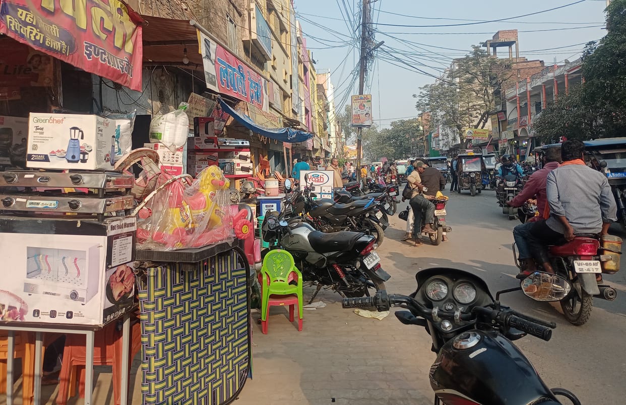 The suffocation of the footpaths due to encroachment, the roads were also limited