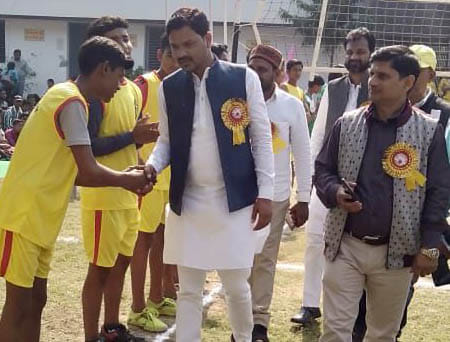 Volleyball and badminton match in MP sports event