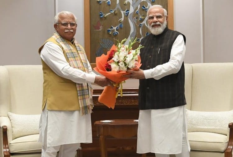 Haryana CM Manohar Lal met Prime Minister Narendra Modi in Delhi 