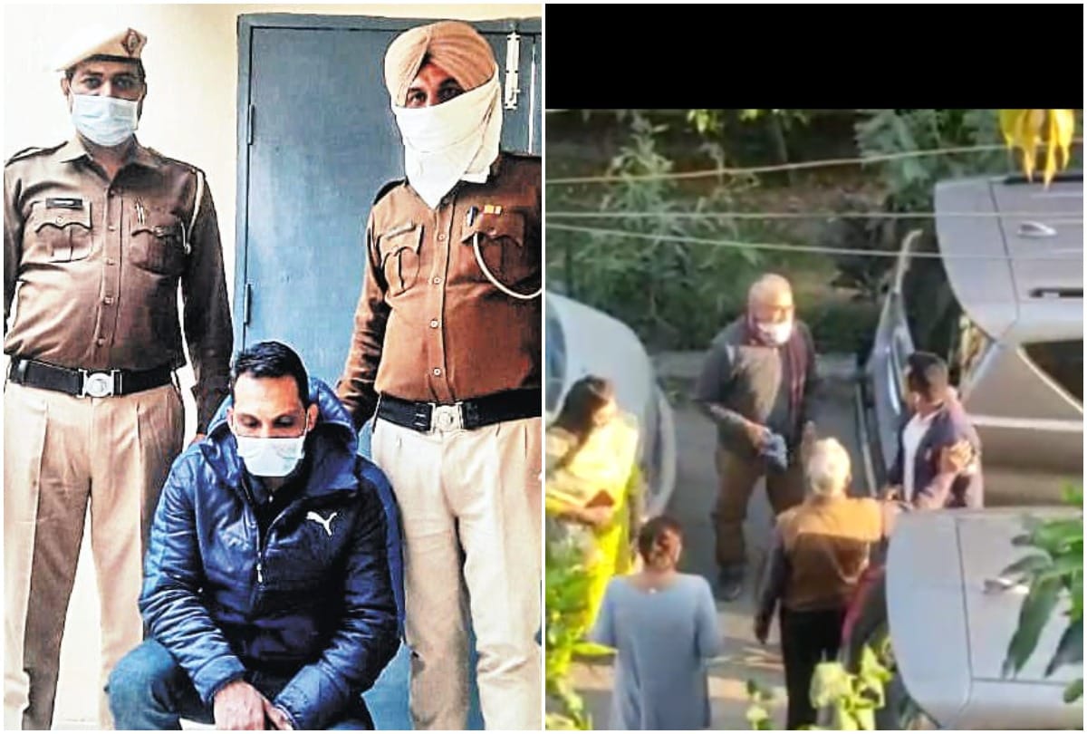 old man stick hit a car Angry driver brutally beat up elderly in Panchkula of Punjab