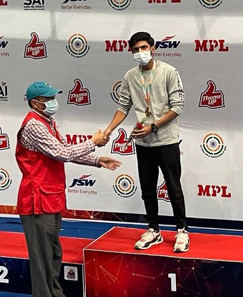 Aditya Marla won gold medal in 50m shooting competition