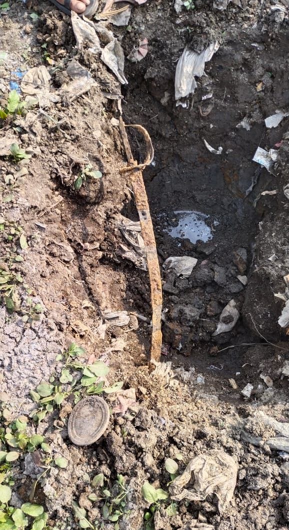 Sword found in excavation in Agarwal Mandi pond