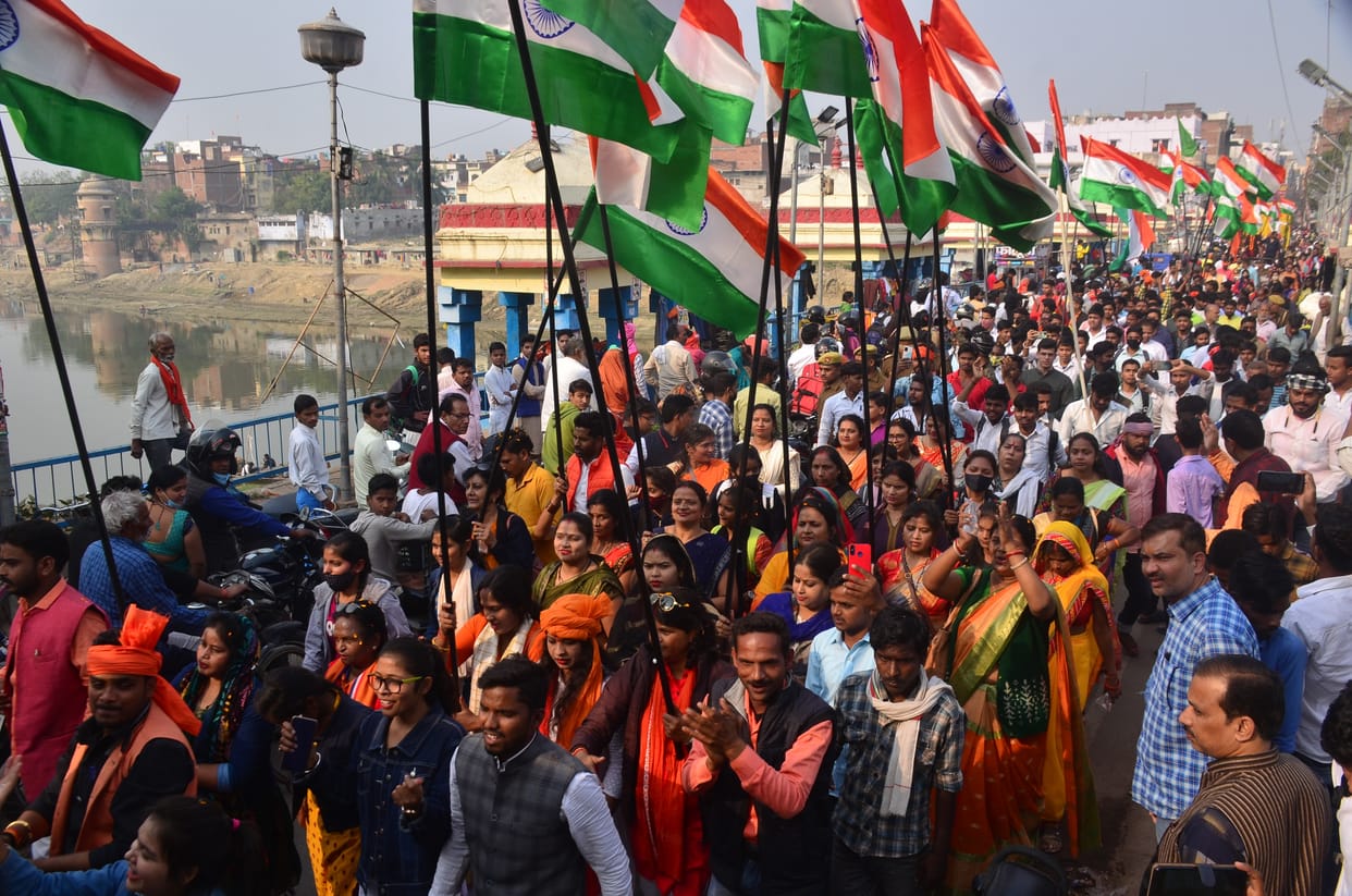 Bharat Mata's cheer echoed in the tricolor yatra