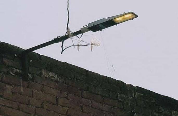 Domestic electricity was running from street lights installed on private buildings, 300 will come in a week