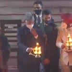 गंगा अरती करते राष्ट्रपति रामनाथ कोविंद