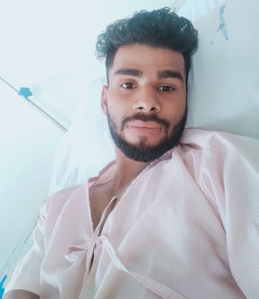 The bike hit the kabaddi player, the rod broke through the knee