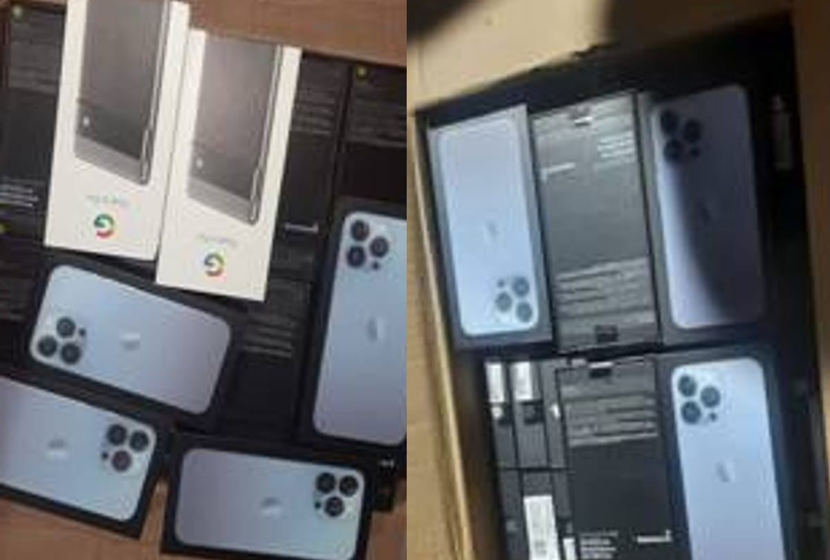directorate of Revenue Intelligence caught 3,646 iPhone-13 smartphones at Mumbai airport, smuggled  from Hong kong