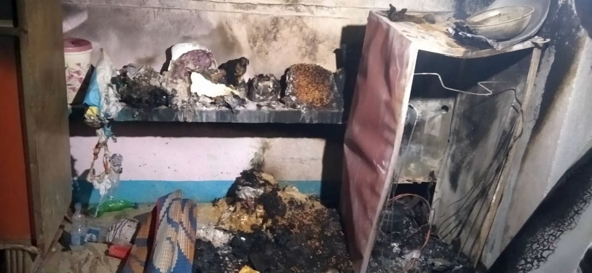 Fire caused by short circuit, house burnt