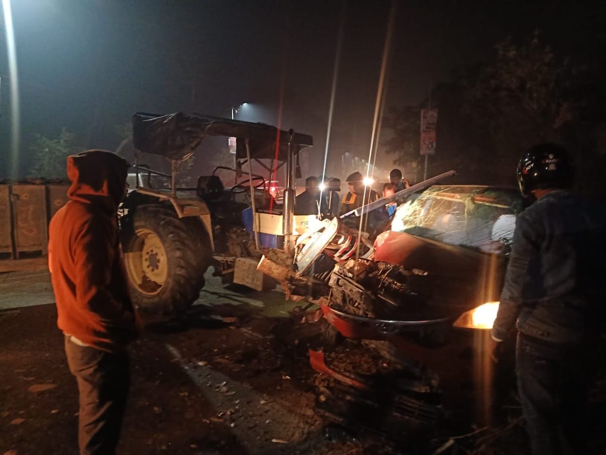 accident by tractor trolly, one killed