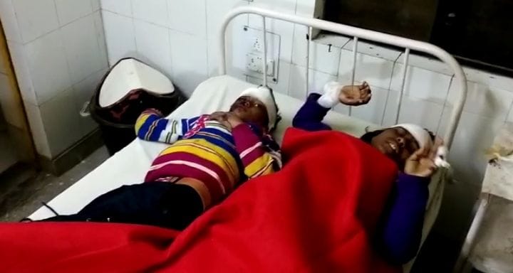 Many injured including woman in road accident