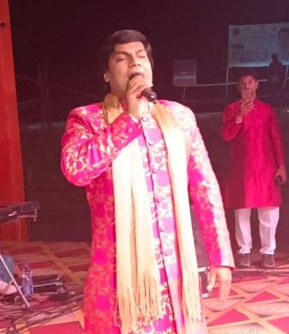 People dance on the songs of Bhojpuri singer Mohan Rathor