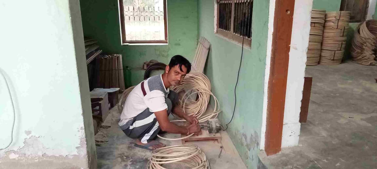 Artisans make embroidered frames in village Talot, which are consumed abroad