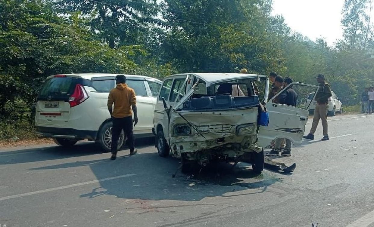 Three vehicles collided, four injured