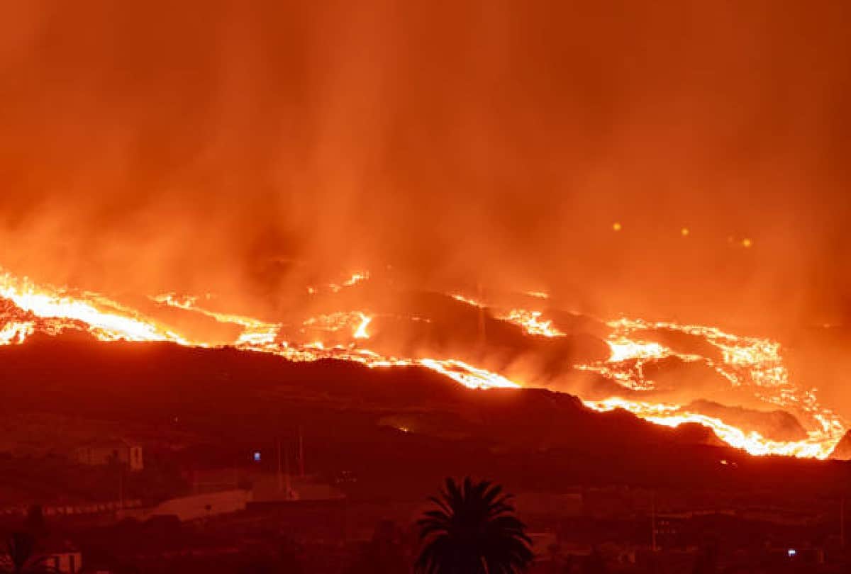 Canary Islands la palma volcano eruption formed delta in atlantic ocean spain