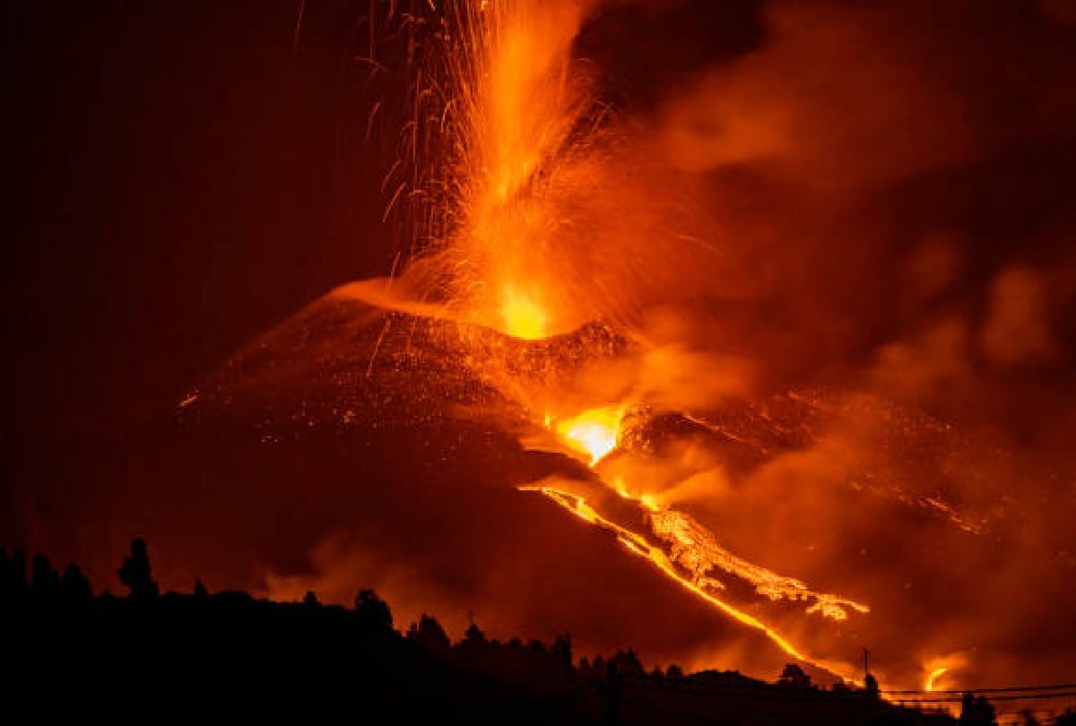 Canary Islands la palma volcano eruption formed delta in atlantic ocean spain