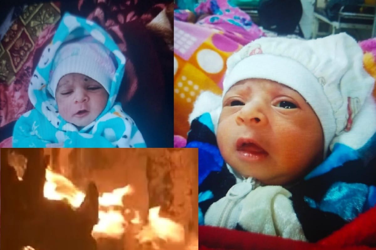 Meerut News: two girl baby have died because of fire in gas cylinder in a house and see photos