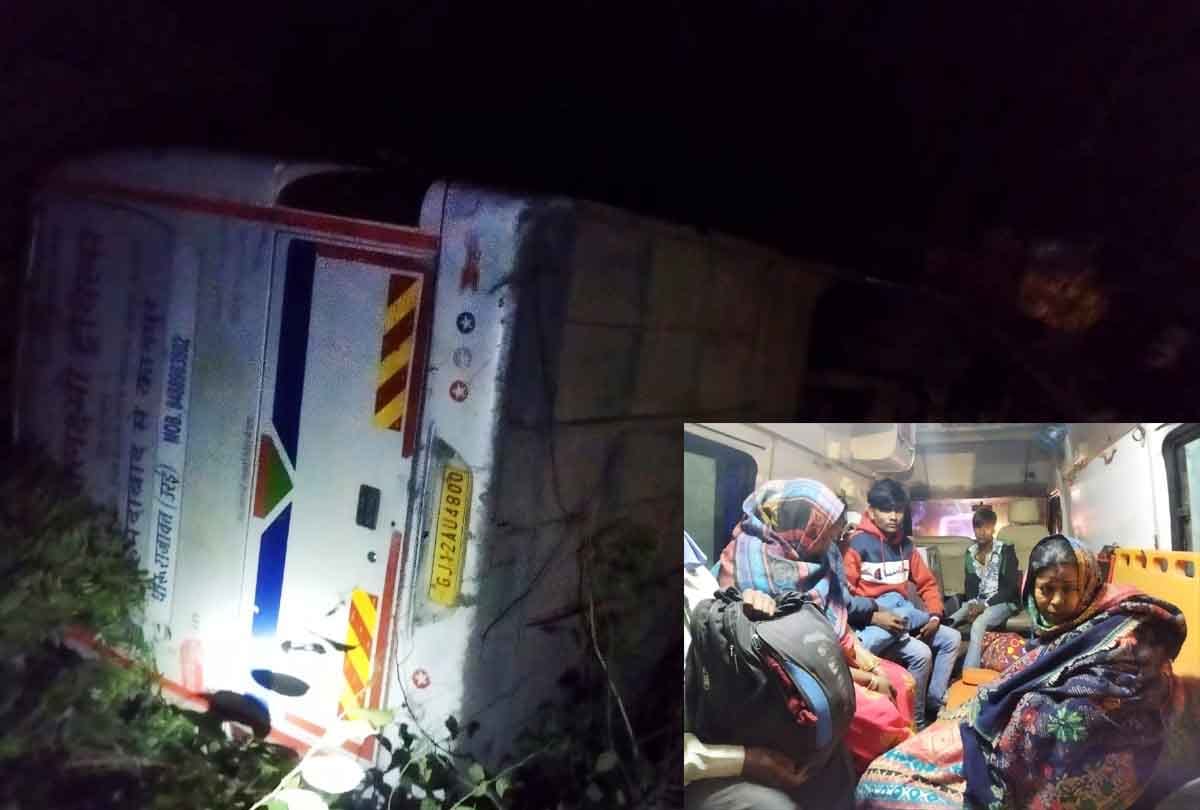 Fatehpur: Bus carrying passengers from Khaga to Ahmedabad overturns, 30 injured