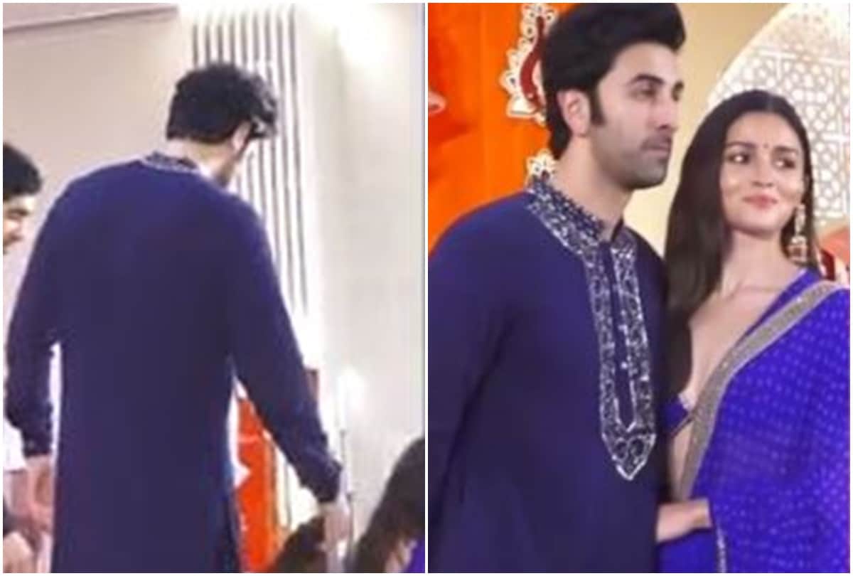 Ranbir kapoor kicked alia bhatt lehanga in diwali party video goes viral users asked her to dump him