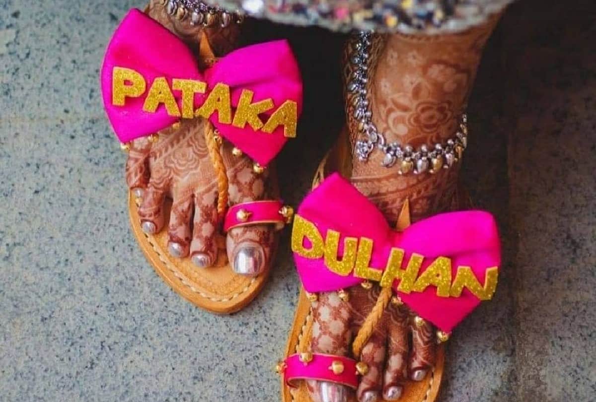 Bridal fashion trendy footwear for newly wed bride
